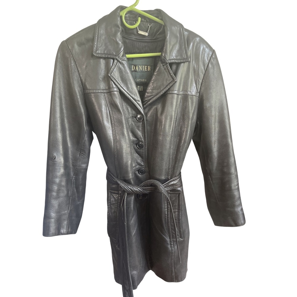 Vintage Y2K Danier Canada Black Leather Belted Jacket‎ 8-10